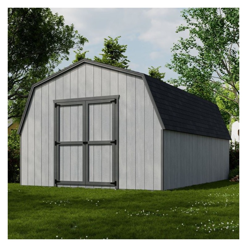 12x18 Value Gambrel Barn Wood Shed w/ 4' Sidewall (12x18-VGB-4-PC)