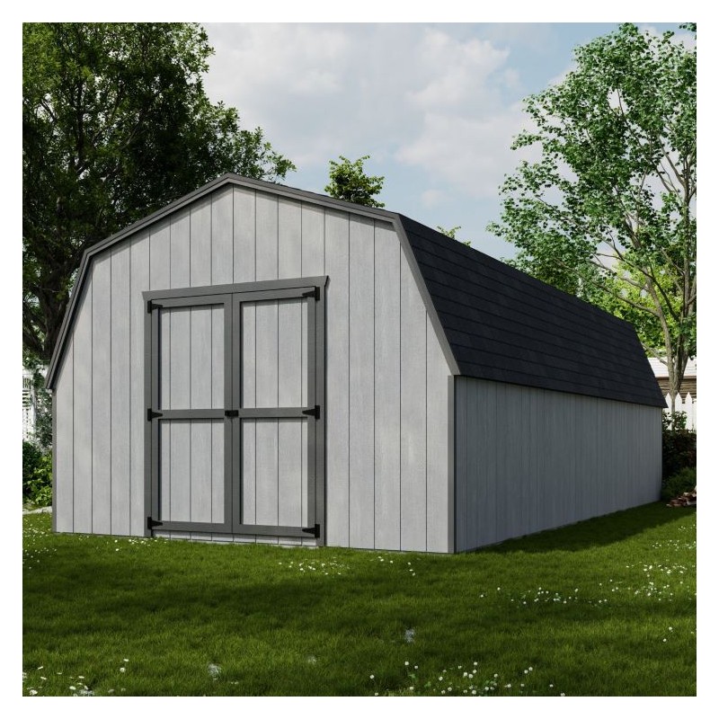 Little Cottage Co. 12x24 Value Gambrel Barn Wood Shed Kit w/ 4' Sidewall (12x24-VGB-4-PC)