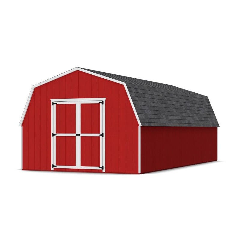 Little Cottage Co. 12x24 Value Gambrel Barn Wood Shed Kit w/ 4' Sidewall (12x24-VGB-4-PC)