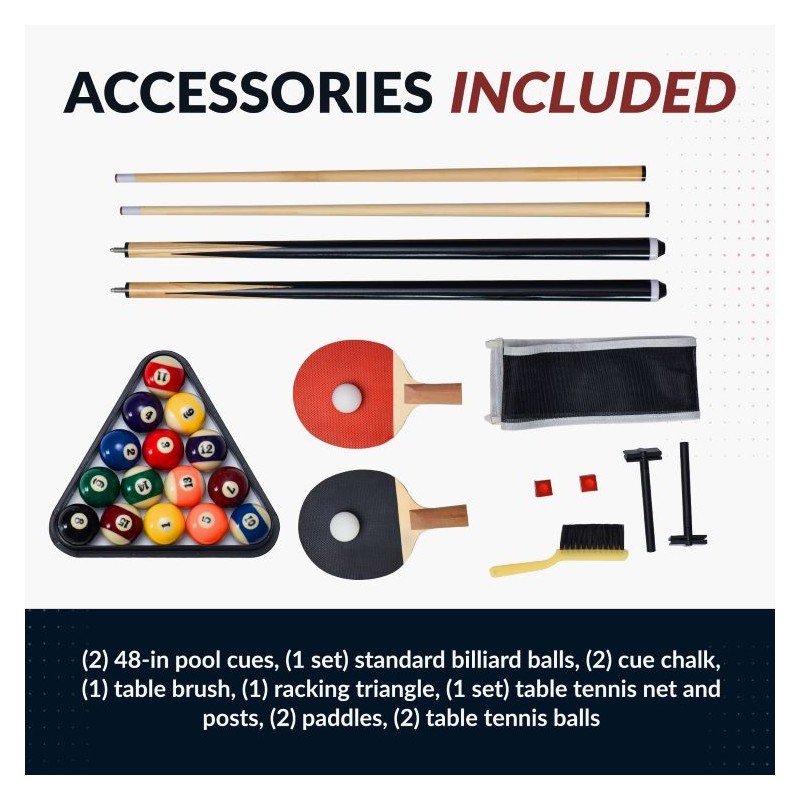 Hathaway Spartan 6-ft Pool Table with Table Tennis Top (BG50310)