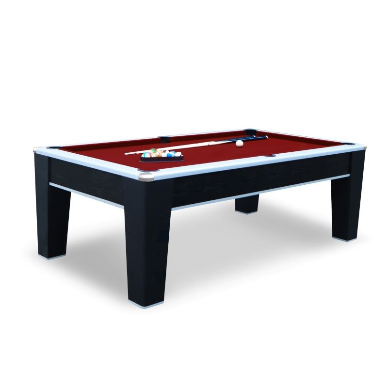 Hathaway Mirage 90-in Pool Table - Black and Silver with Dark Red Felt (BG5033)