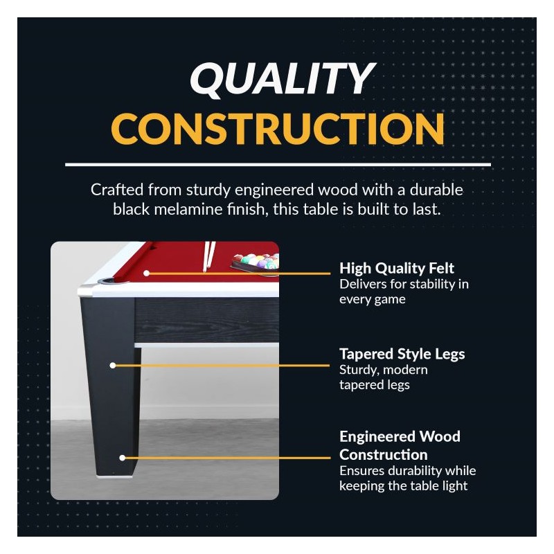 Hathaway Mirage 90-in Pool Table - Black and Silver (BG5033)