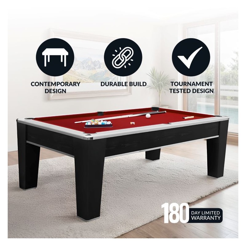 Hathaway Mirage 90-in Pool Table - Black and Silver (BG5033)