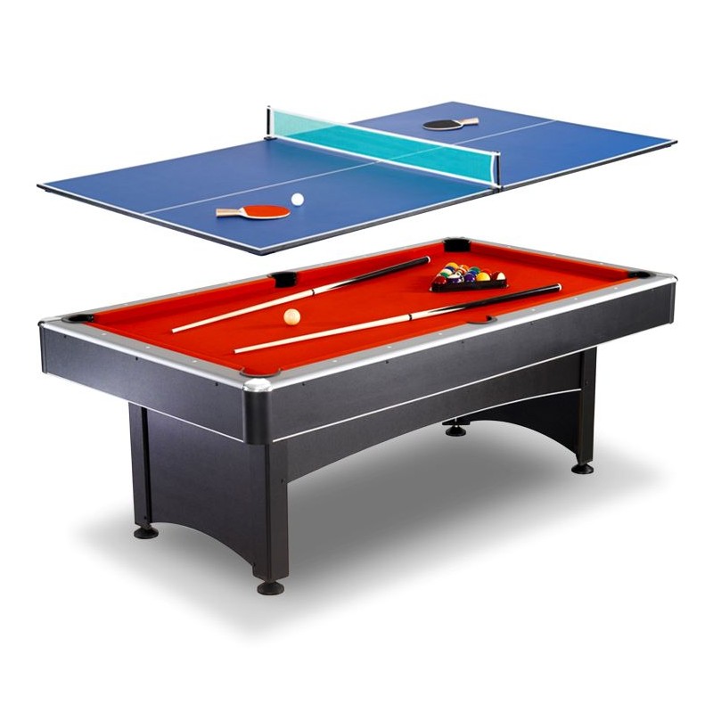 Hathaway Maverick 7-ft Pool Table with Table Tennis Top - Black with Red Felt BG1023)