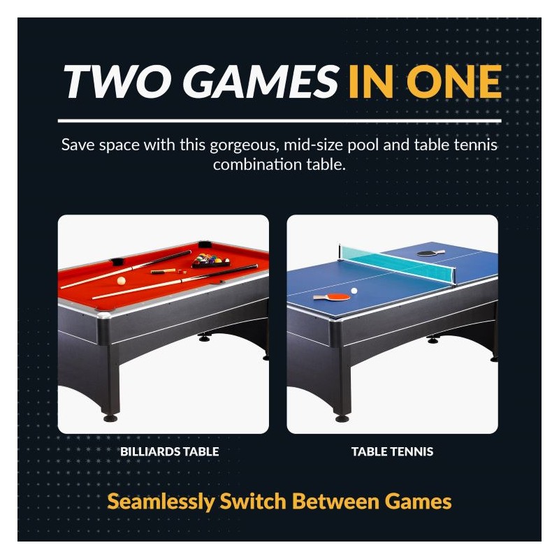 Hathaway Maverick 7-ft Pool Table with Table Tennis Top  (BG1023)