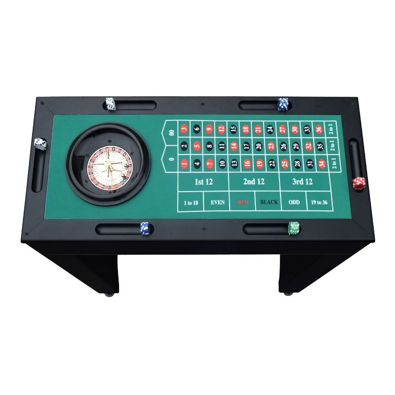 Hathaway Monte Carlo 48-in Roulette Table 4-in-1 Multi-Game Set - Black (BG1136M)