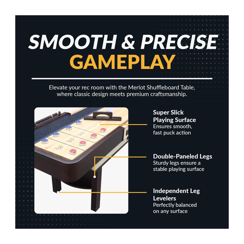 Hathaway Merlot 12-ft Shuffleboard Table - Espresso Finish (BG50357)