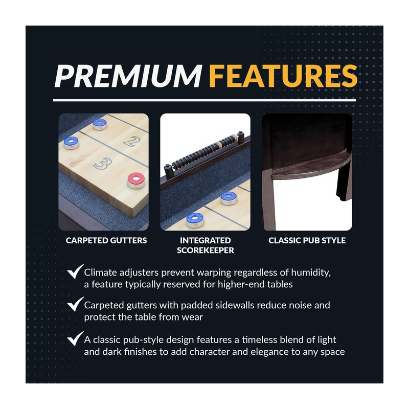 Hathaway Merlot 12-ft Shuffleboard Table - Espresso Finish (BG50357)