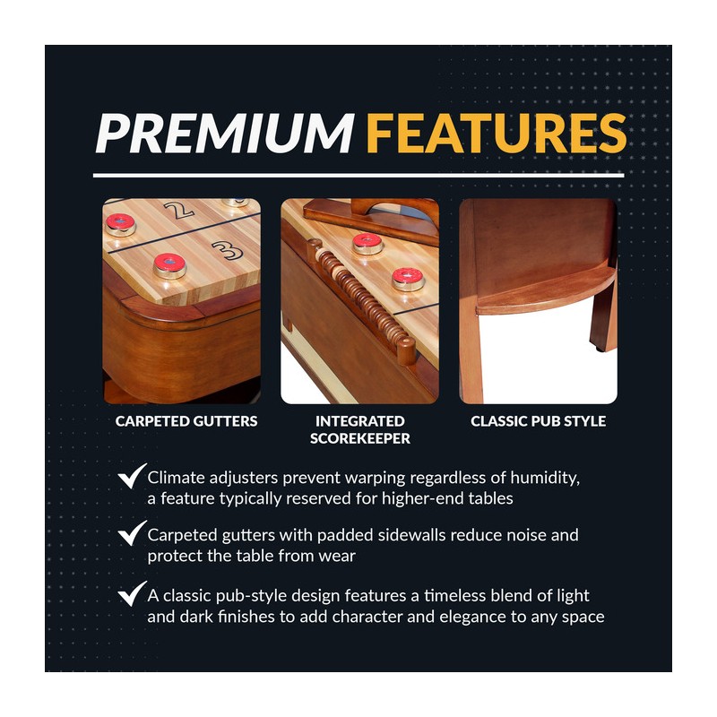 Hathaway Merlot 12-ft Shuffleboard Table - Walnut Finish (BG1312)