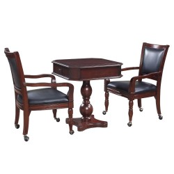 Hathaway Fortress 28-in Chess 3-in-1 Pedestal Game Table Set with Chairs (BG2995)