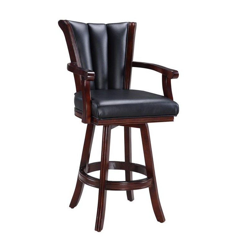 Hathaway Avondale 29-in Swivel Bar Stool with Arm Rests - Mahogany Finish (BG2815)