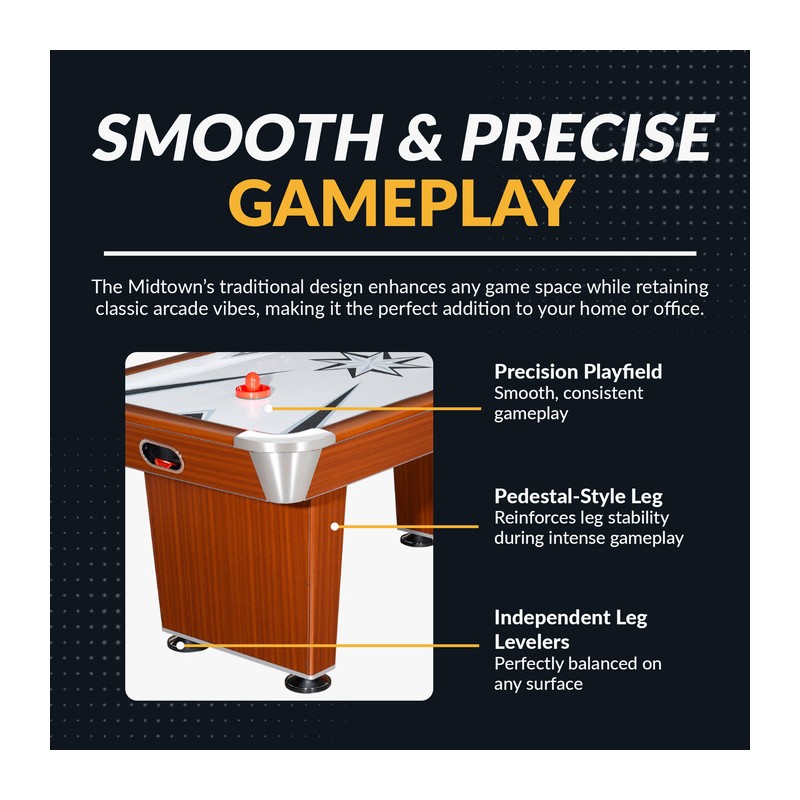 Hathaway Midtown 72-in Air Hockey Table - Cherry Finish (BG1037)