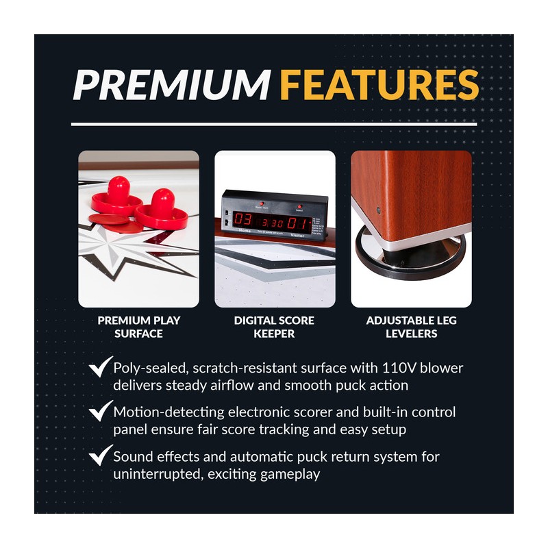 Hathaway Midtown 72-in Air Hockey Table - Cherry Finish (BG1037)