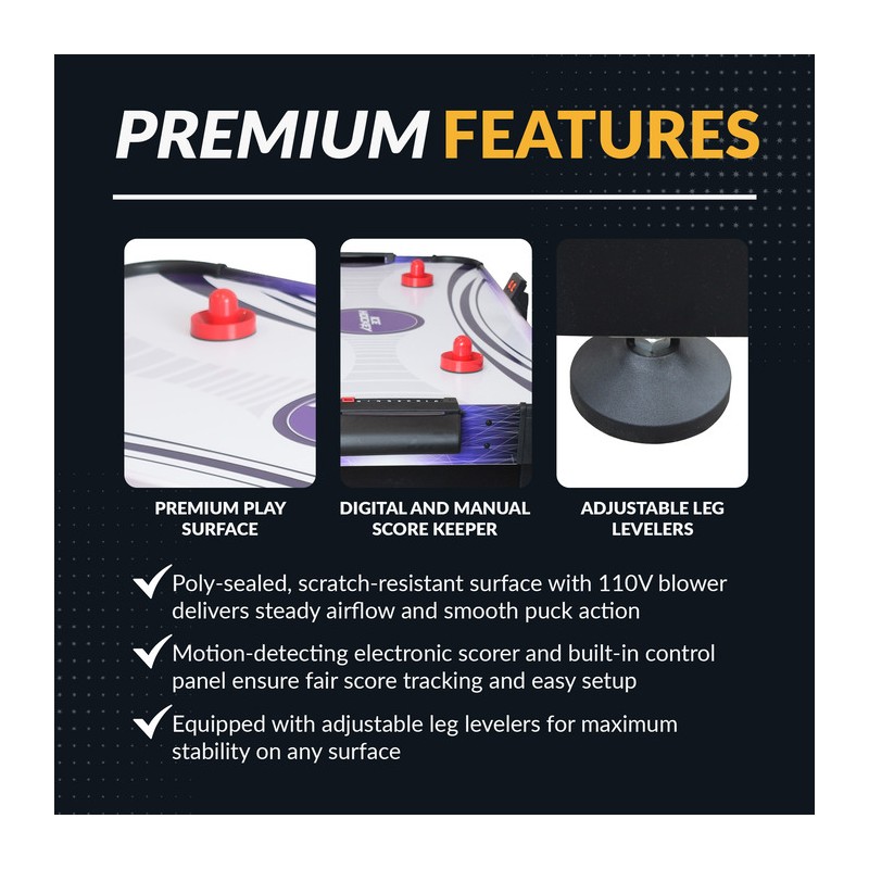 Hathaway Hat Trick 48-in Air Hockey Table with LED Scoring (BG1015H)