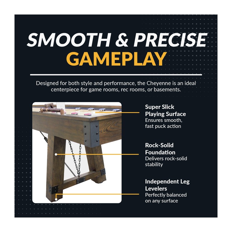 Hathaway Cheyenne 12-ft Shuffleboard Table - Rustic Oak Finish (BG50354)