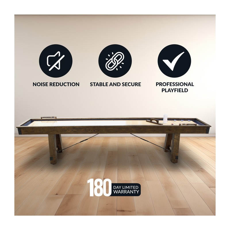 Hathaway Cheyenne 12-ft Shuffleboard Table - Rustic Oak Finish (BG50354)