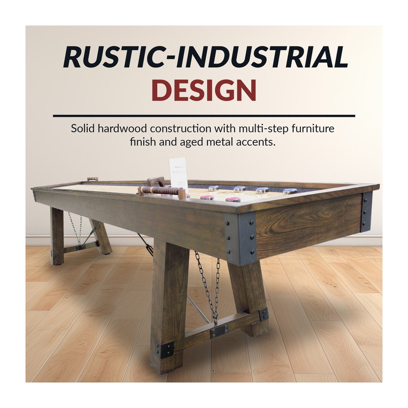 Hathaway Cheyenne 12-ft Shuffleboard Table - Rustic Oak (BG50354)