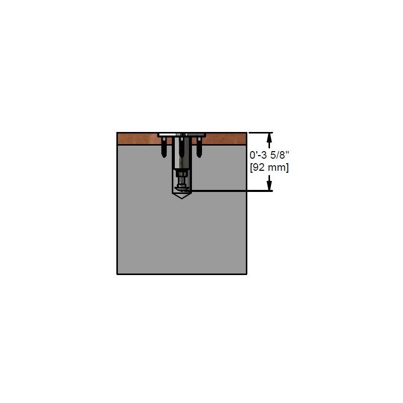 Gared Wood Surface over Concrete Floor Anchor - (1015-12-00)