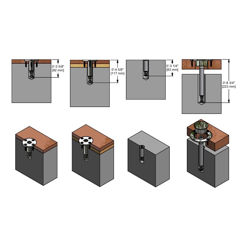Gared Style BX Wood Floor Anchor Ext.3 1/4” Over Concrete (1026-12-00)
