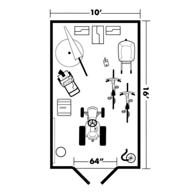 Handy Home Berkley 10x16 Wood Storage Shed Kit (18514-4)