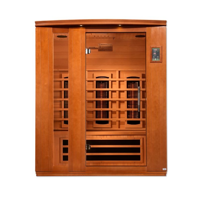 Dynamic Lugano 3-Person Full Spectrum Near Zero EMF (Under 2MG) FAR Infrared Sauna (Canadian Hemlock)- (DYN-6336-03 FS)