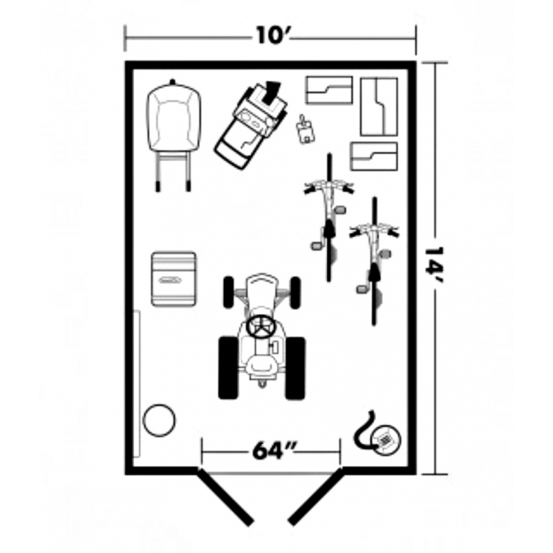 Handy Home Berkley 10x14 Wood Storage Shed Kit (18421-5)