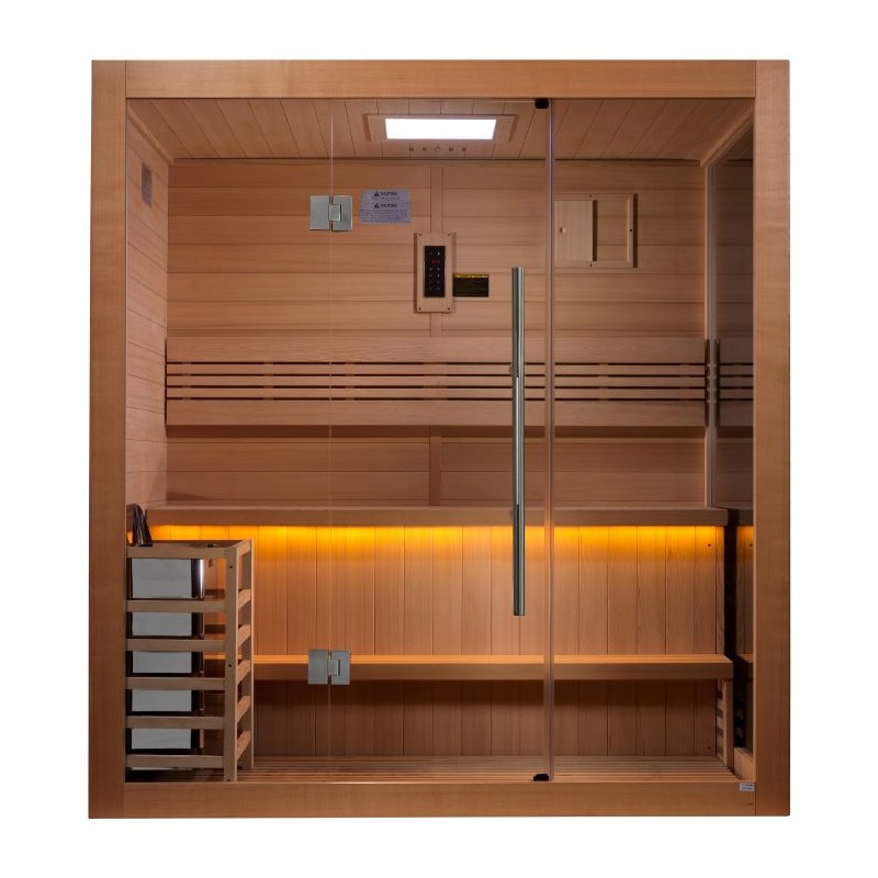 Golden Designs Forssa 3 Person Indoor Traditional Sauna - Canadian Red Cedar Interior (GDI-7203-01)