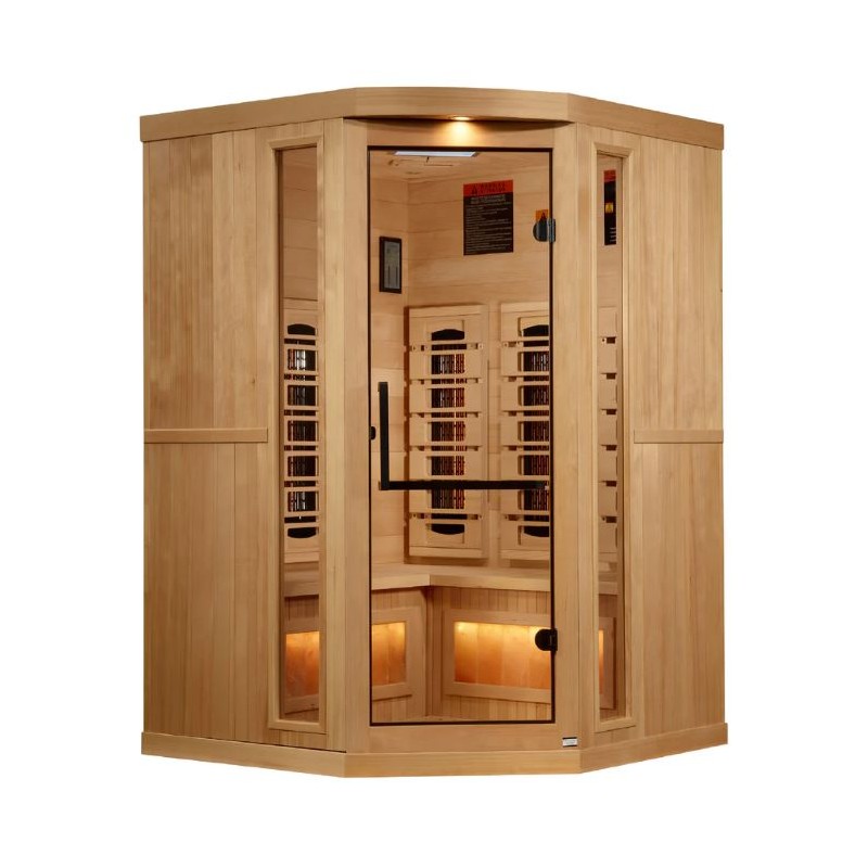 Golden Designs 3-Person Sauna Full Spectrum with Himalayan Salt Bar - (GDI-8035-03)
