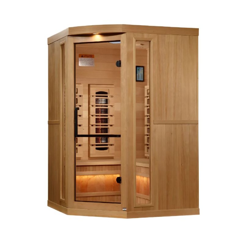 Golden Designs 3-Person Sauna with Himalayan Salt Bar - (GDI-8035-03)