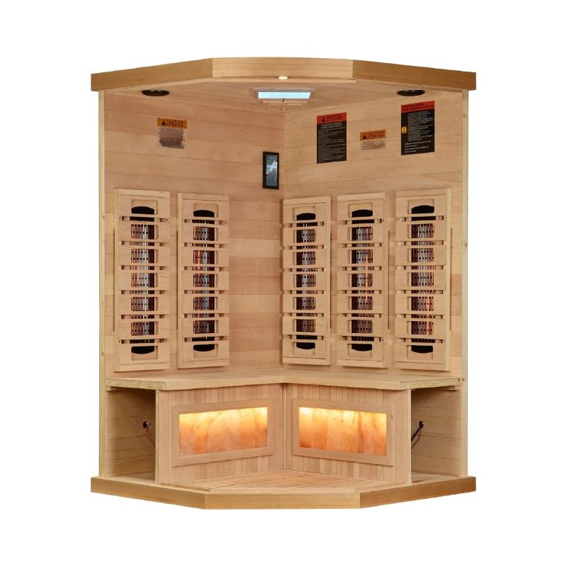 Golden Designs 3-Person Sauna with Himalayan Salt Bar - (GDI-8035-03)