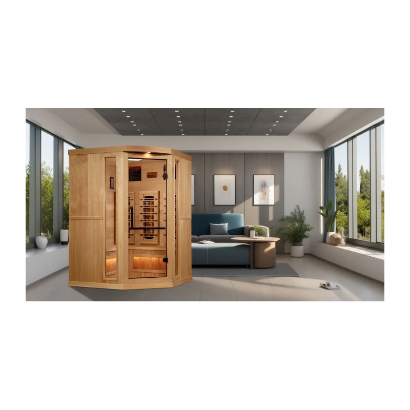 Golden Designs 3-Person Sauna with Himalayan Salt Bar - (GDI-8035-03)