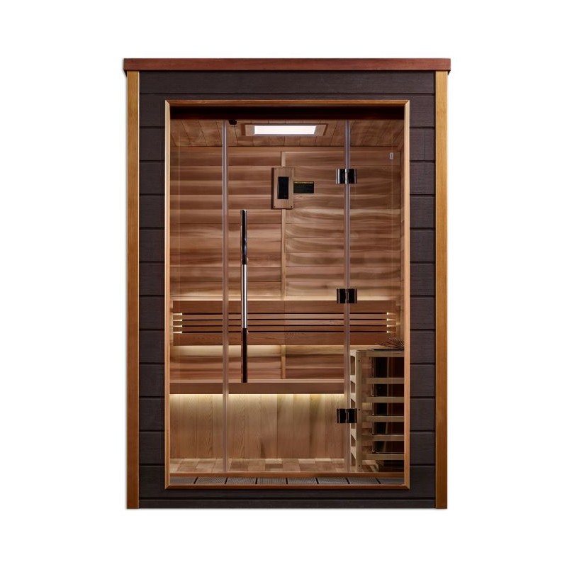 Golden Designs Narvik 2 Person Outdoor Traditional Sauna - Canadian Red Cedar Interior (GDI-8202-01)