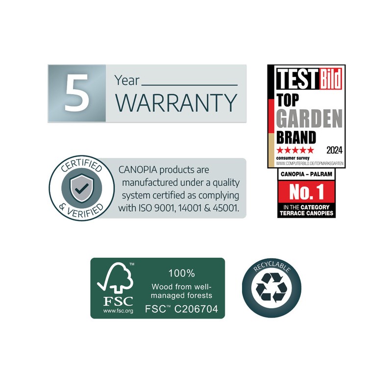 Palram - Canopia Helsinki 10x11  Patio Cover - Brown/L. Gray (HG9263)