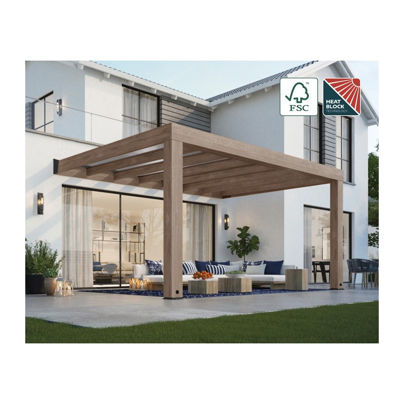 Palram - Canopia Helsinki 10x15 Patio Cover - Brown/L. Gray (HG9264)