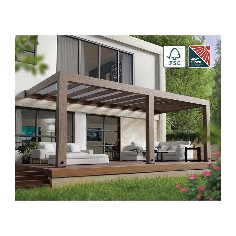 Palram - Canopia Helsinki 10' x 22' Patio Cover - Brown/Light Gray (HG9267)