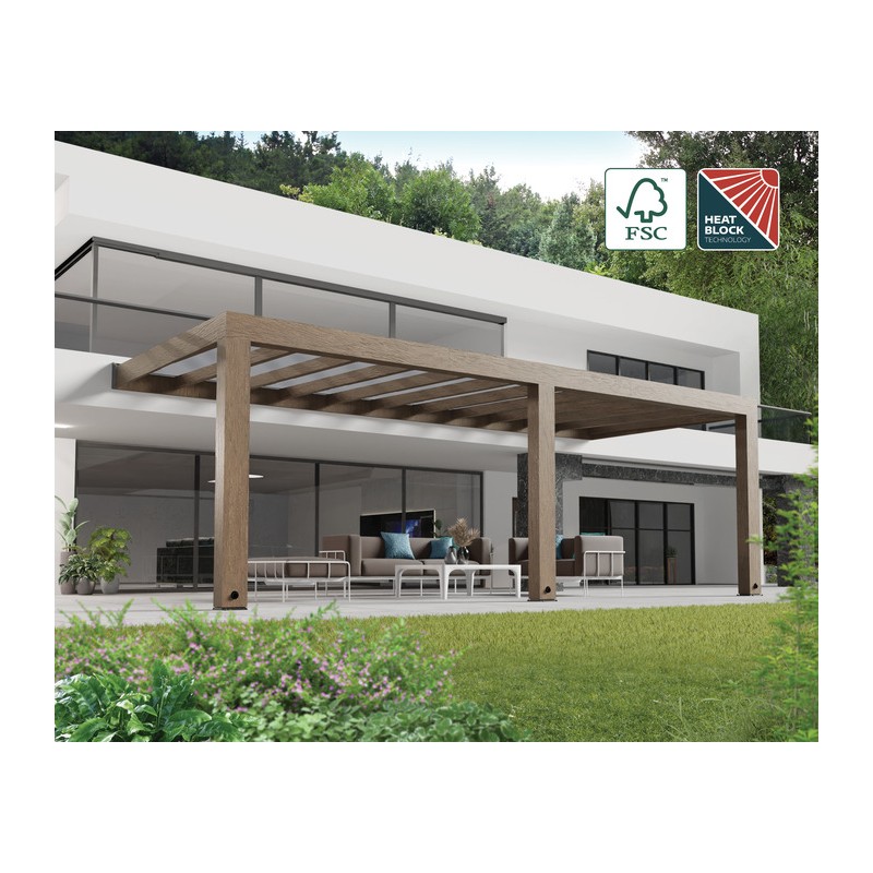 Palram - Canopia Helsinki 10' x 24' Patio Cover - Brown/Light Gray (HG9268)