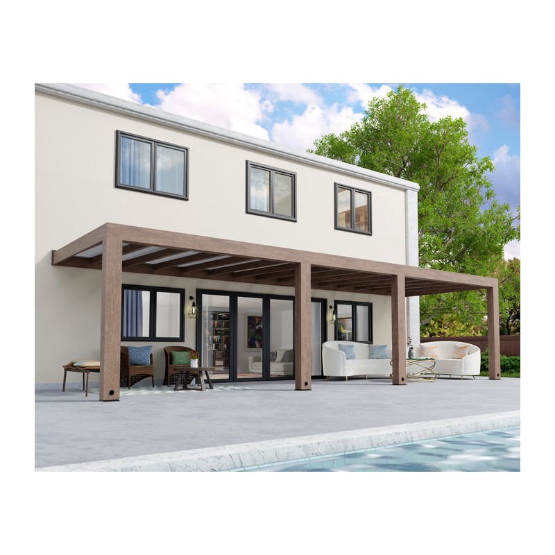 Palram - Canopia Helsinki 10' x 33' Patio Cover - Brown/Light Gray (HG9270)