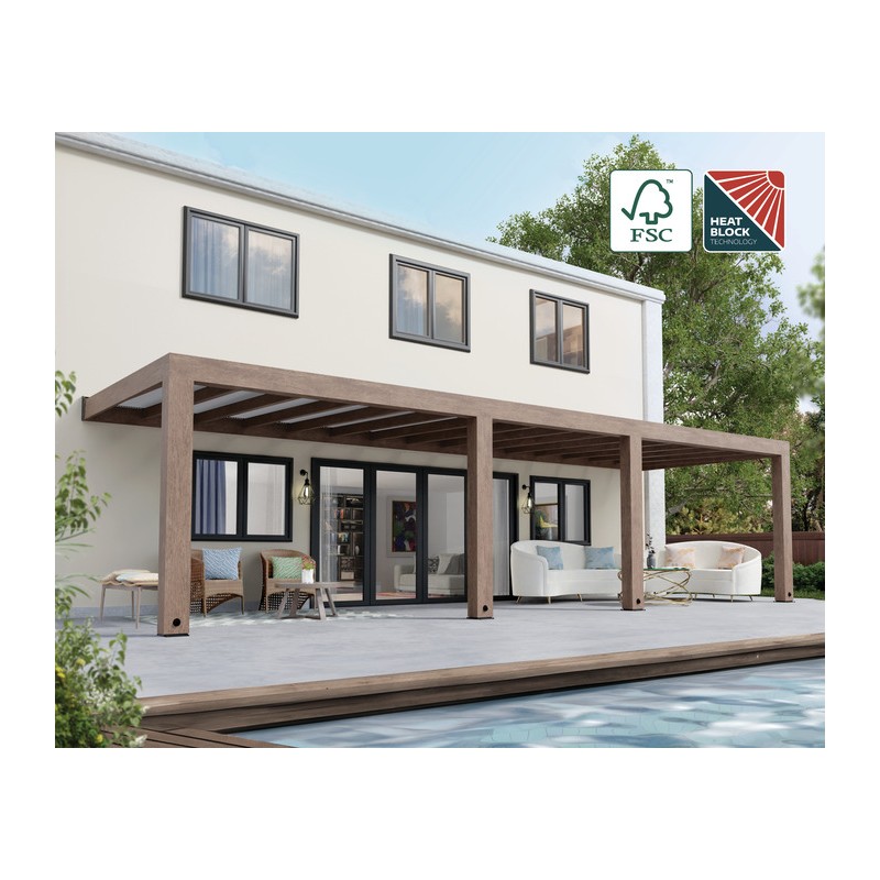 Palram - Canopia Helsinki 10x33 Patio Cover - Brown/L. Gray (HG9270)