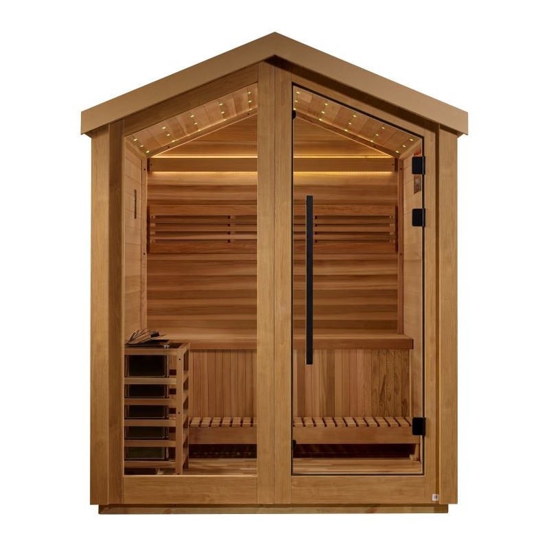 Golden Designs Savonlinna 3 Person Outdoor Traditional Sauna - Canadian Red Cedar Interior (GDI-8503-01)