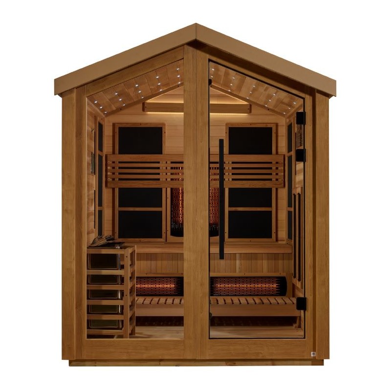 Golden Designs Loviisa 3 Person Hybrid Outdoor Sauna - Canadian Red Cedar Interior (GDI-8523-01)
