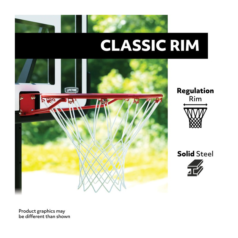 Lifetime 44 Inch Impact Portable Adjustable Basketball Hoop (91329)