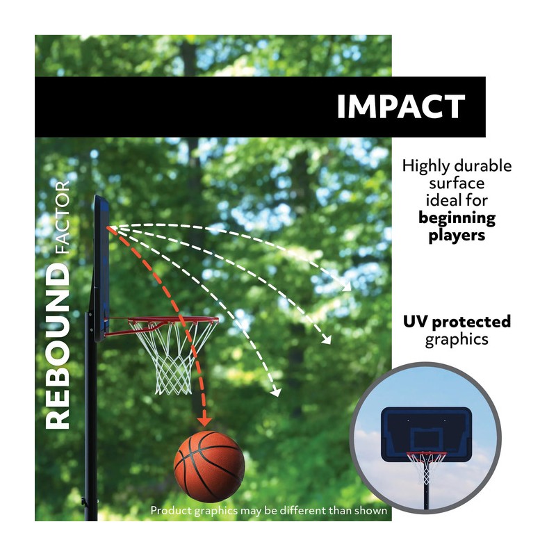 Lifetime 44 Inch Impact Portable Adjustable Basketball Hoop (91329)
