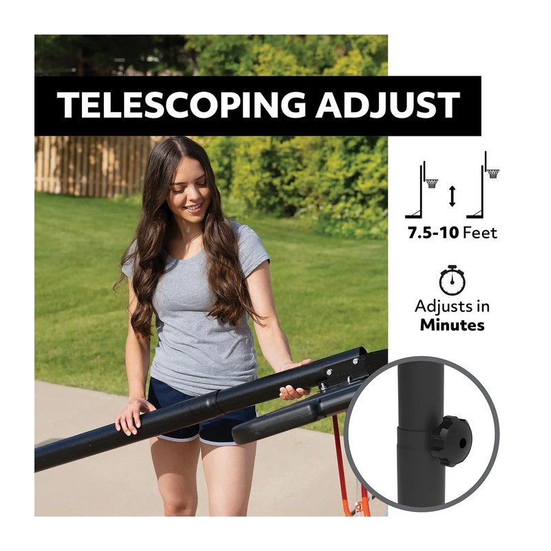 Lifetime 44 Inch Impact Portable Adjustable Basketball Hoop (91329)