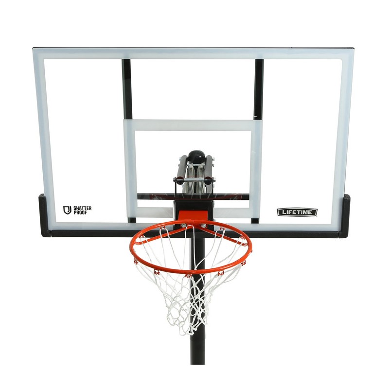 Lifetime 54" Steel Framed Shatterproof Portable Action Grip Adjustable Basketball Hoop (91330)