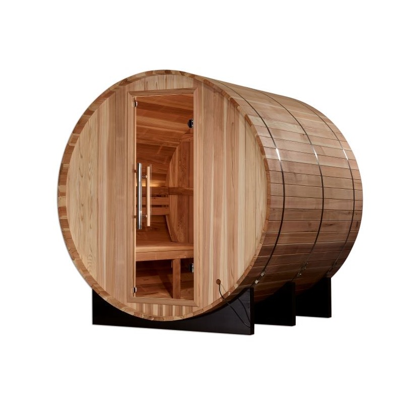 Golden Designs Arosa 4 Person Barrel Traditional Sauna - Pacific Cedar (GDI-B004-01)