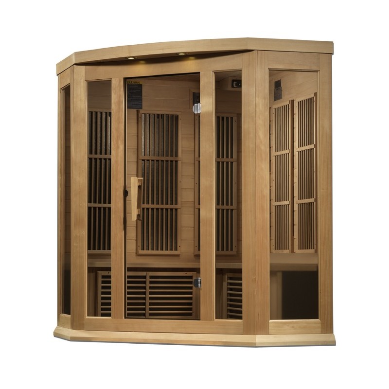 Maxxus Sauna 3-Person Corner Near Zero EMF FAR Infrared Sauna (MX-K356-01-ZF)