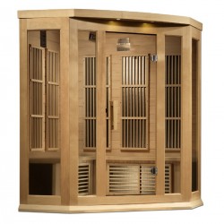 Maxxus Sauna 3-Person Corner Near Zero EMF FAR Infrared Sauna (MX-K356-01-ZF)