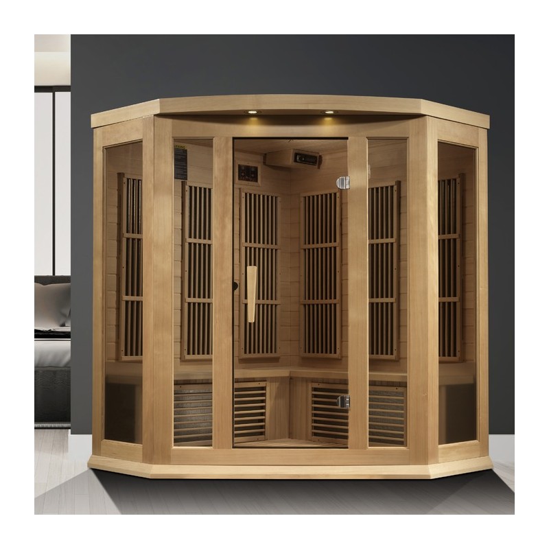 Maxxus 3-Pax Corner Near Zero EMF FAR Infrared Sauna (MX-K356-01-ZF)