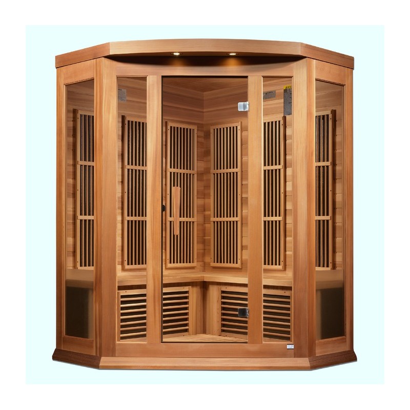 Maxxus Sauna 3-Person Corner Near Zero EMF FAR Infrared Sauna (MX-K356-01-ZF CED)