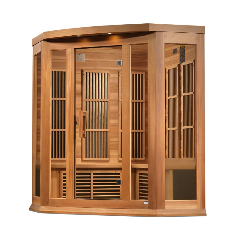 Maxxus Sauna 3-Person Corner Near Zero EMF FAR Infrared Sauna (MX-K356-01-ZF CED)